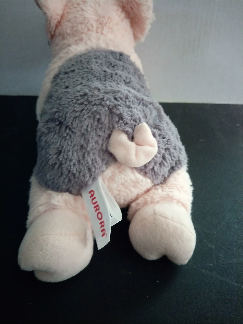Aurora Plush Pink and Gray Pig Stuffed Animal - Soft Small Pet Toy